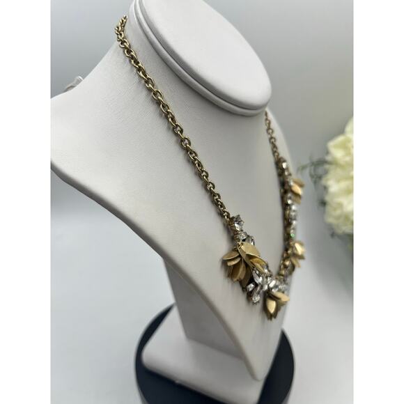 J. Crew Crystal Bouquet Glass Cubic Zirconia Metal Dangle Accents Necklace - Picture 4 of 11